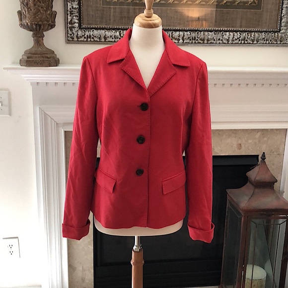 Lafayette 148 Red Angora/Wool Blazer